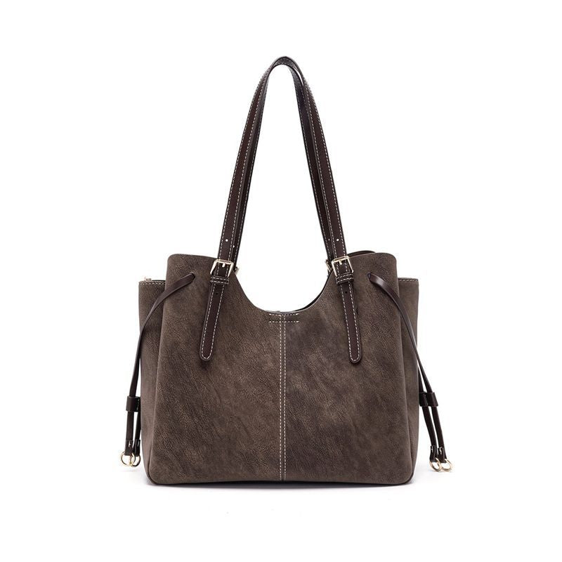 Women's Large Capacity Fashionable Simple Retro Commuter Tote Bag