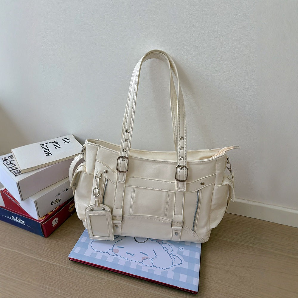 Large Capacity Totes Personality Versatile Motorcycle Simple Women's Shoulder Bag