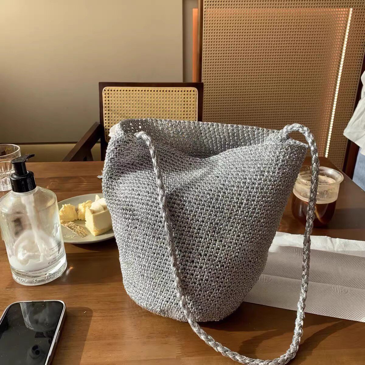 Women's Design Sier Hand-woven Korean Underarm Portable Women's Shoulder Bag
