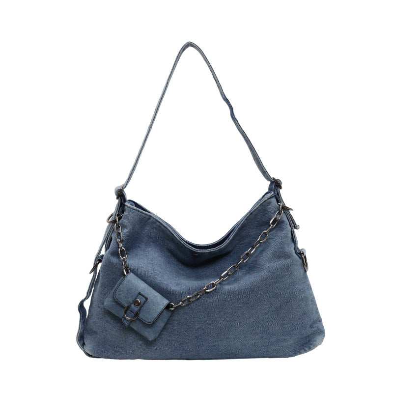 Women's Denim Fashion Chain Large Capacity Versatile Shoulder Bags