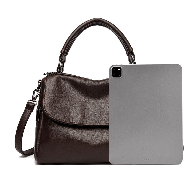 Women's Boston Fashionable Portable Soft Leather Large Women's Handbag