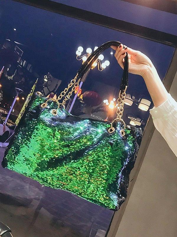Women's Fashion Color Change Sequins Large Capacity Women's Shoulder Bag
