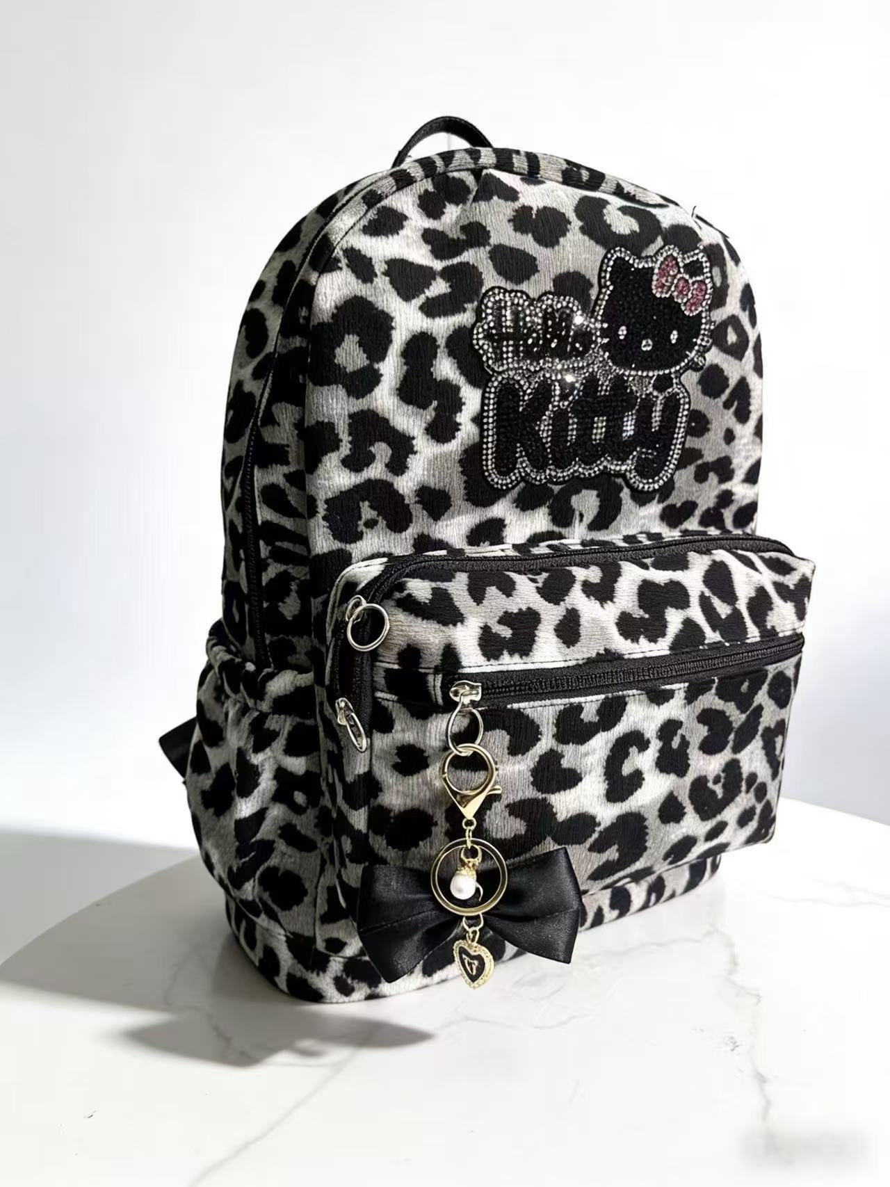 Women's Cute Leopard Print Retro Commuter Large Women's Backpack