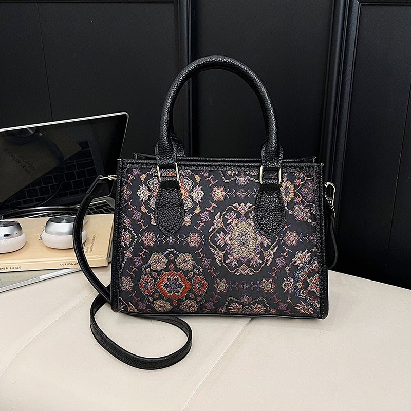 Song Dynasty Brocade Cloth Modified Female Handmade Material Chinese Tote Bag