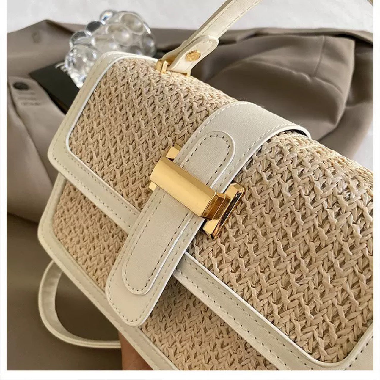 Charming Women's Woven Simple High-grade Beach Small Square Bags