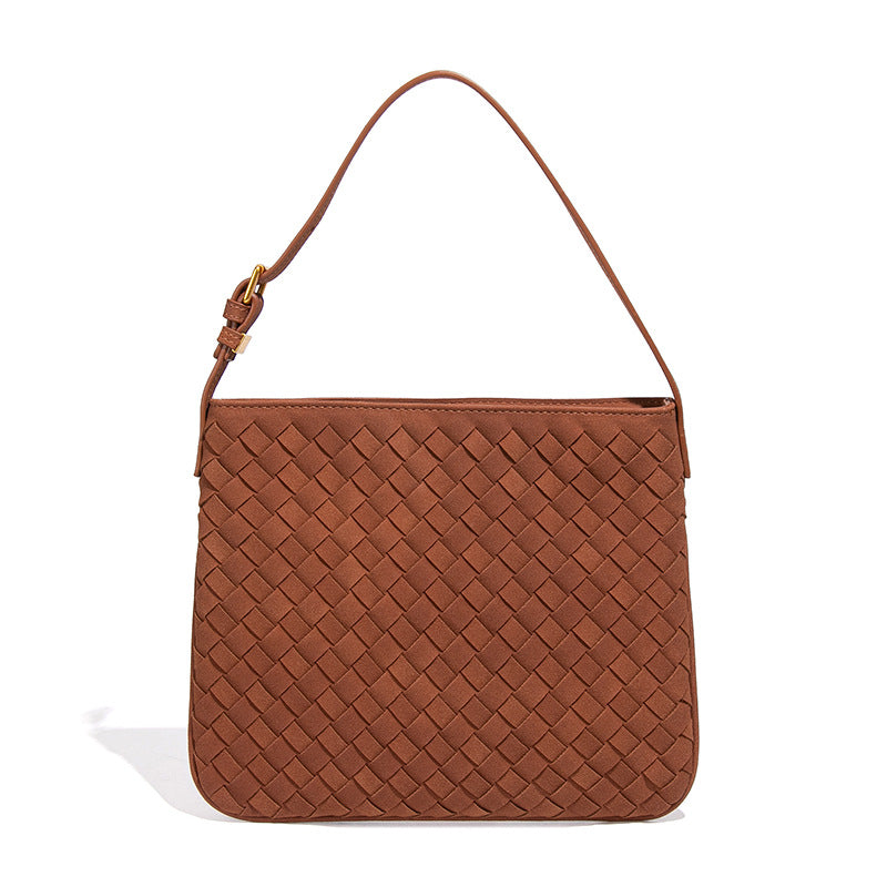 Women's Frosted Portable Underarm Retro Woven Simple Handbags