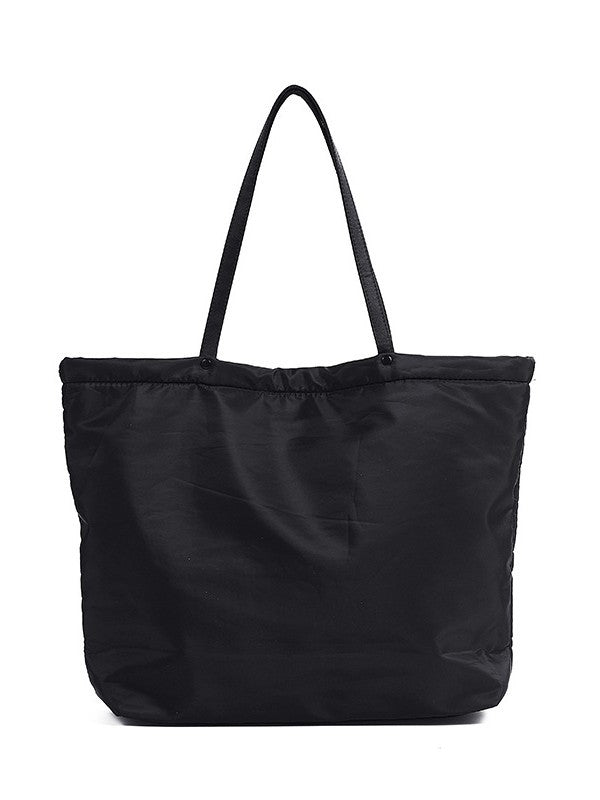Women's Gift Portable Nylon Cloth Black Shopping Women's Handbag