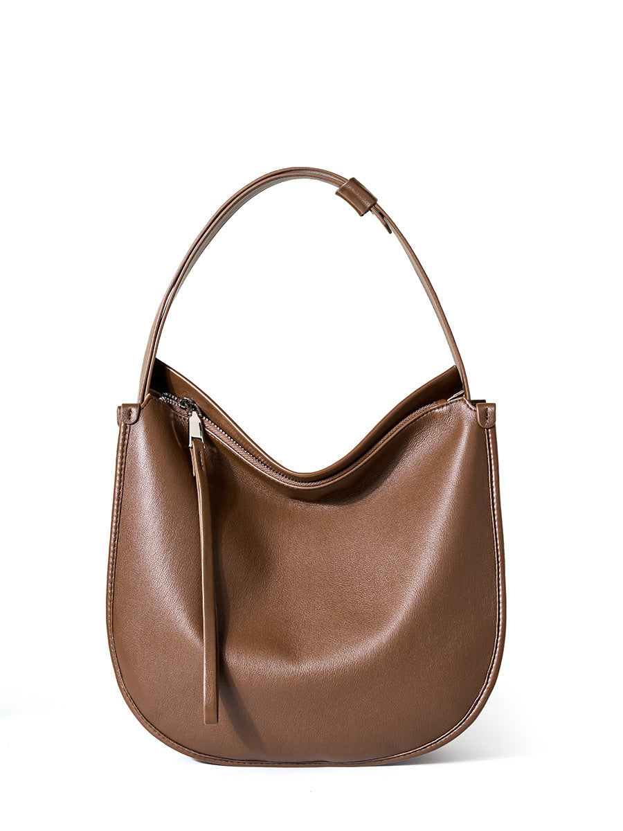 Style Minimalist Comfortable Soft Leather Cowhide Commuter Tote Bags
