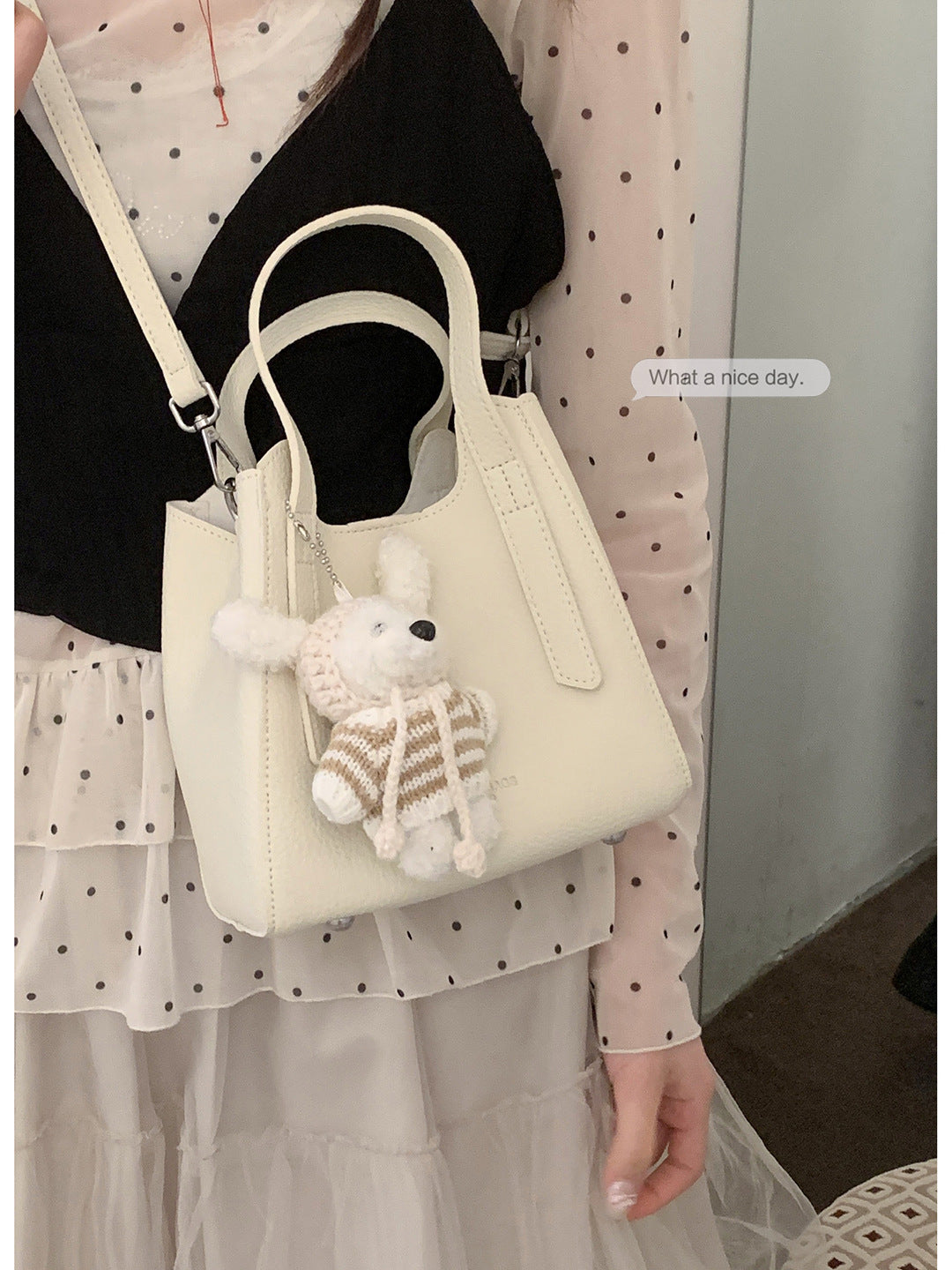 Women's Summer Fashion Carrying Lychee Pattern Simple Handbags