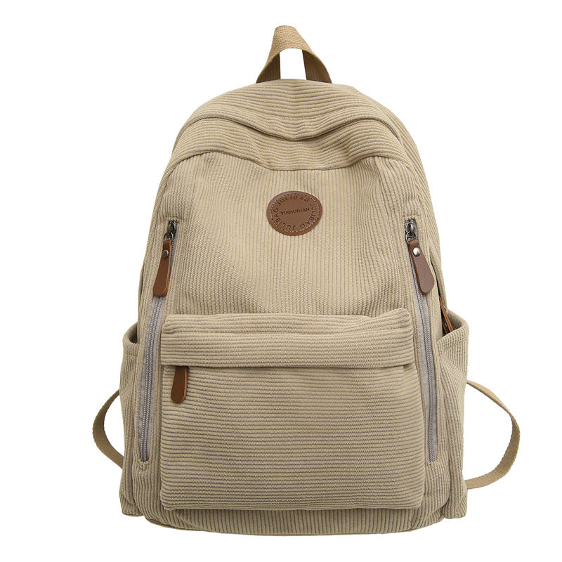 Men's College Fashion Corduroy Large Capacity Leisure Backpack