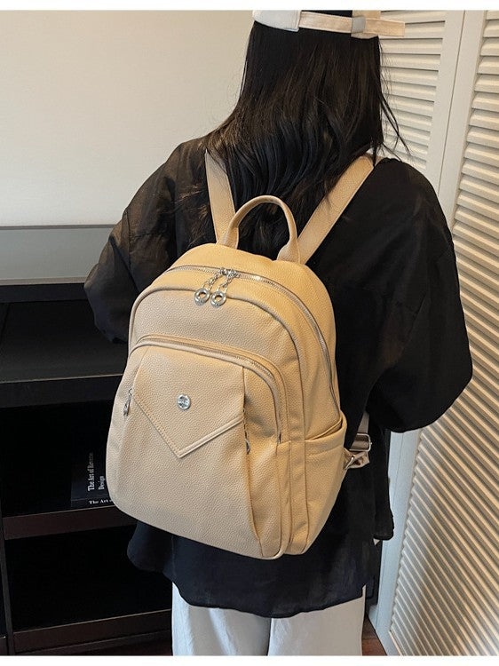 Women's Fashion Korean Soft Leather Textured Women's Backpack