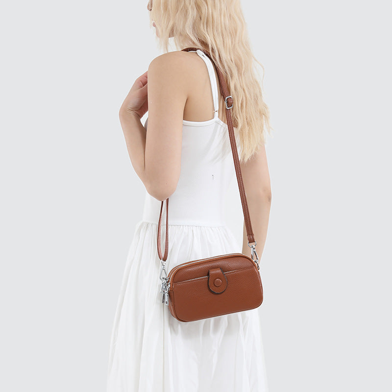 Women's Leather Mobile Fashion Multi Compartment Texture Women's Shoulder Bag