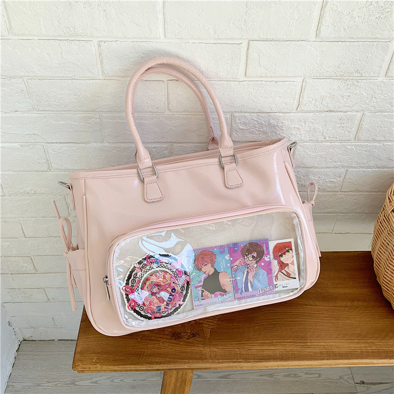 Women's Transparent Bar Cartoon Sweet Macaron Class Large Women's Backpack
