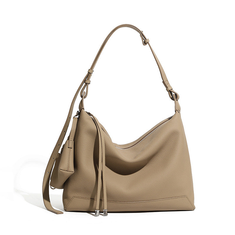 Style Leather Large Capacity Commuter High Women's Shoulder Bag