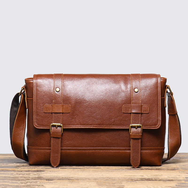 Women's & Men's Vintage Leather Cowhide Large Capacity Men's Messenger Bag