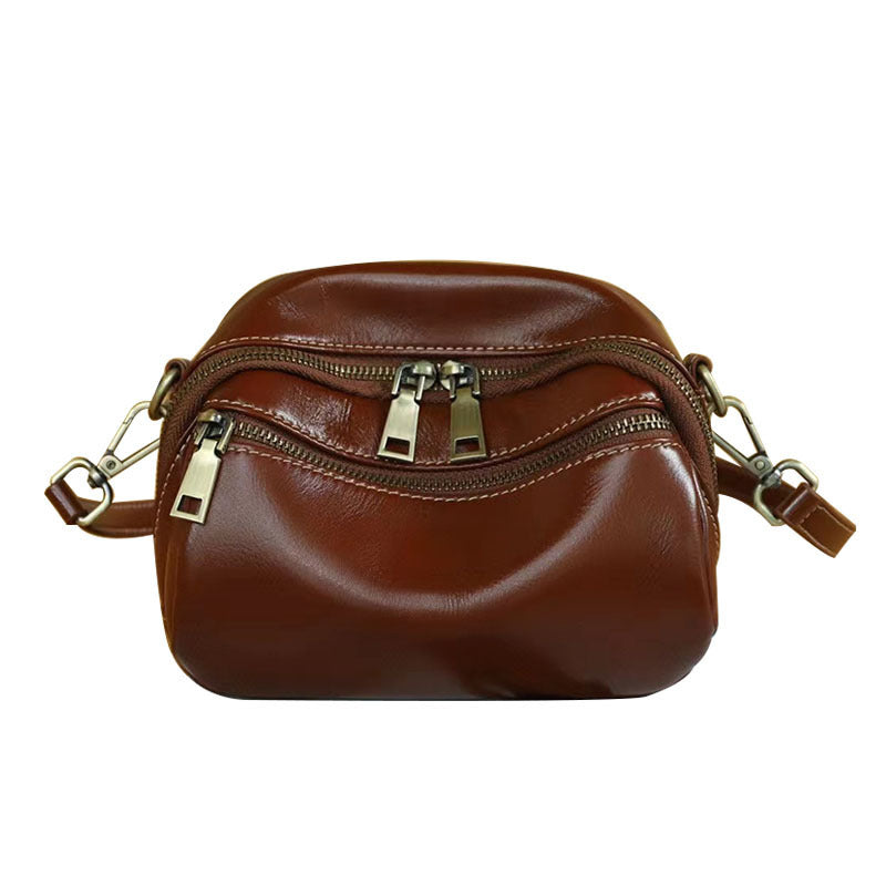 Women's Top Layer Cowhide Genuine Leather Design Women's Messenger Bag