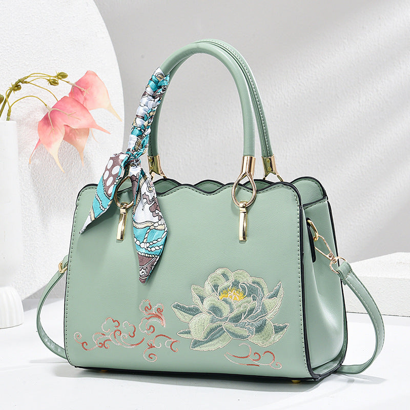 Women's Large Capacity Fashionable Simple Embroidery Mother's Day Women's Handbag