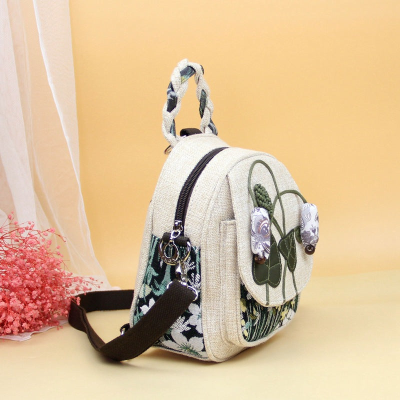 Women's Mini Ethnic Style Mobile Literary Retro Female Women's Backpack