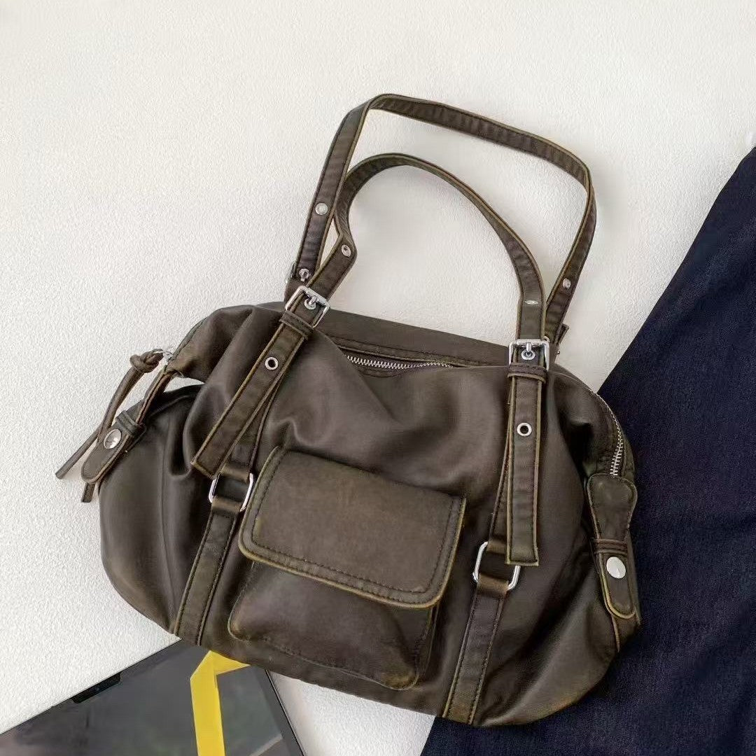 Textured Korean Style High-grade Large Capacity Handbags