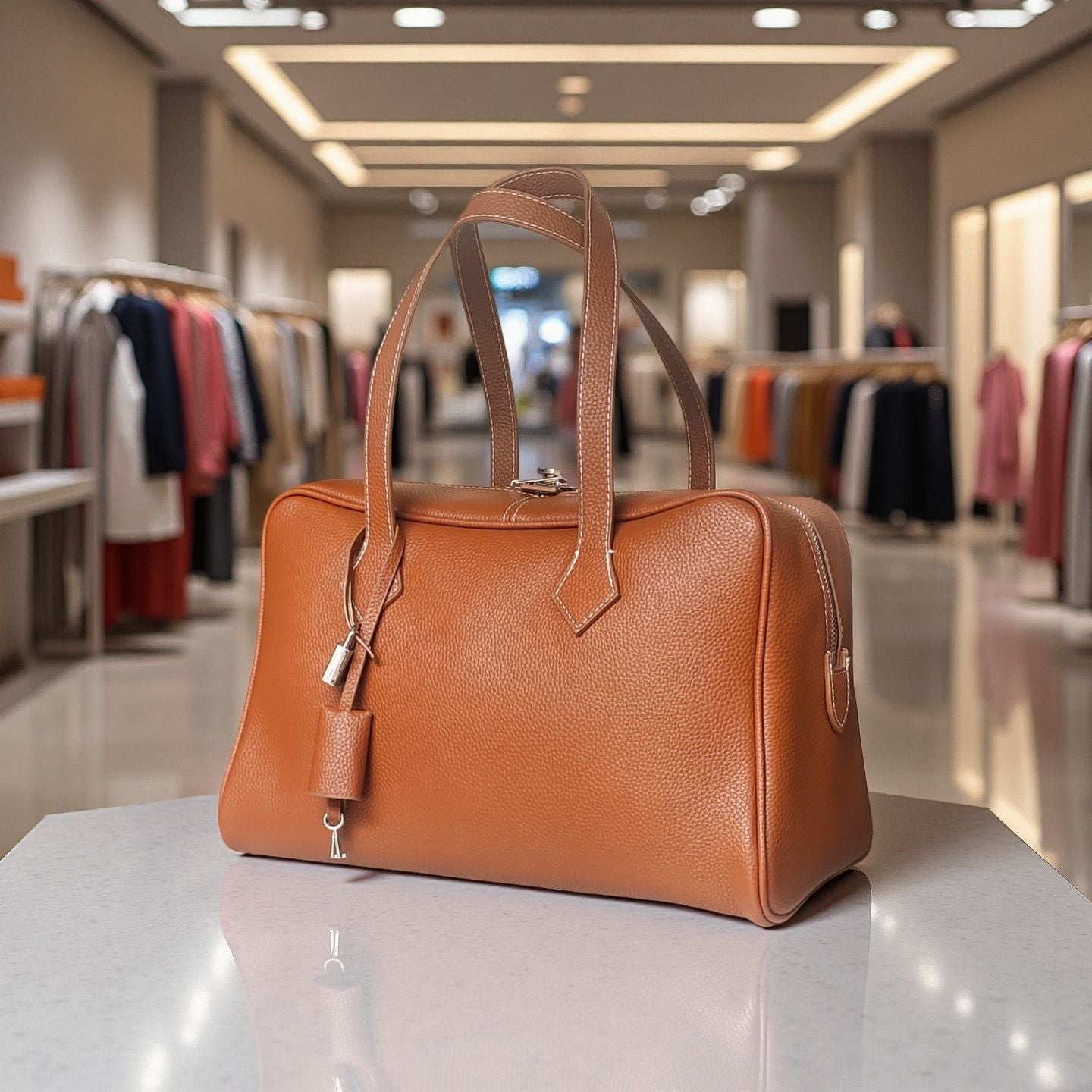 Women's Wholesale Rectangular Pillow Victoria Leather Duffel Handbags