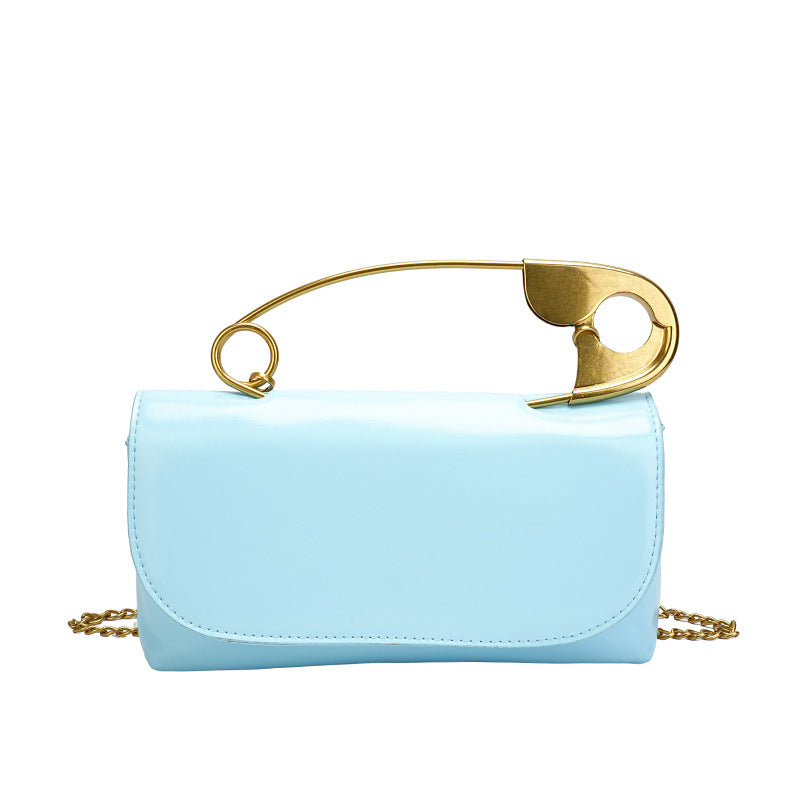 Women's Personalized Paper Clip Fashionable Korean Style Chain Portable Bags