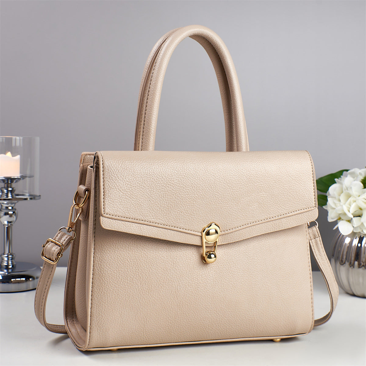 Trendy Solid Color Simple Fashion Mother Women's Handbag