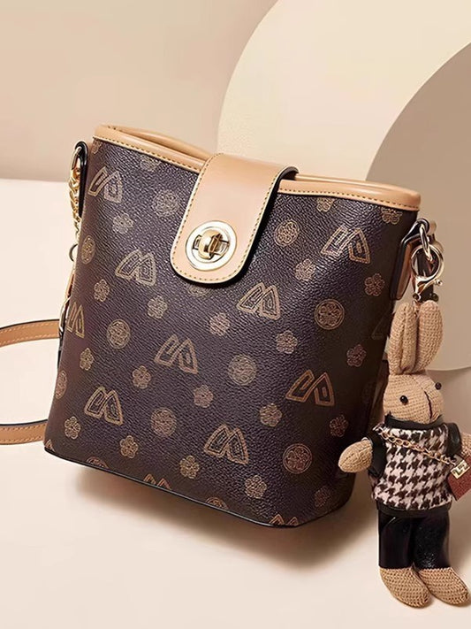 Women's Stylish Good Texture Printed Niche Design Bucket Bag