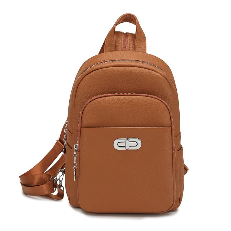 Women's Korean Fashion Solid Color Simple Retro Women's Backpack