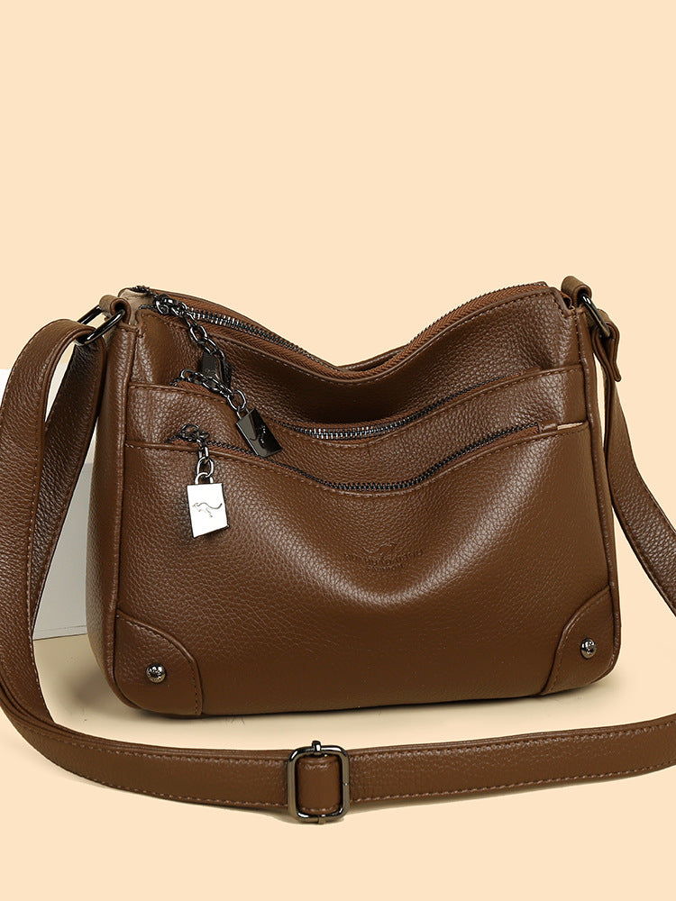 Women's Hand-held Genuine Leather Fashion Large Capacity Women's Messenger Bag