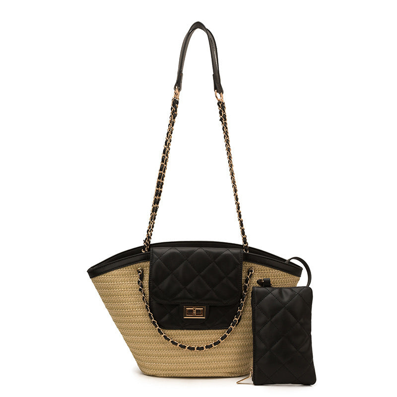 Women's Spring Vacation Style Vegetable Basket Woven Tote Bags