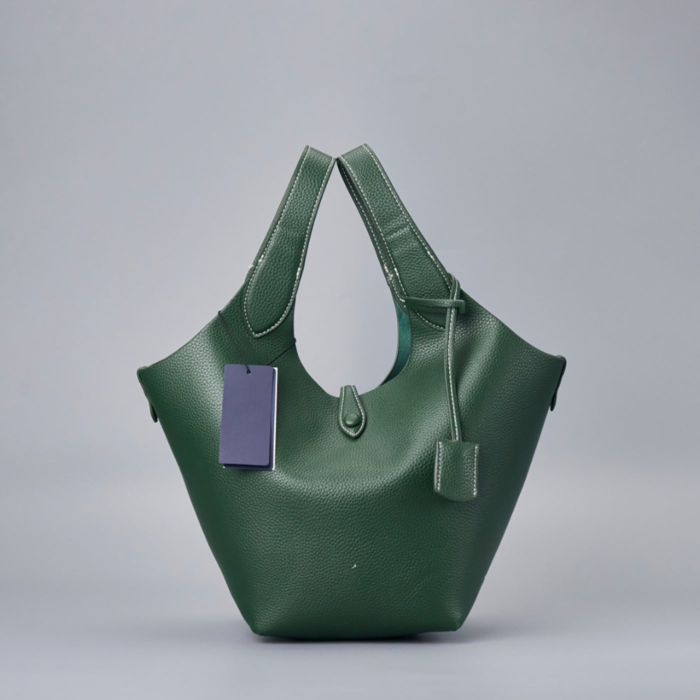 Single Fashion Soft Litchi Grain Cow Leather Tote Bags
