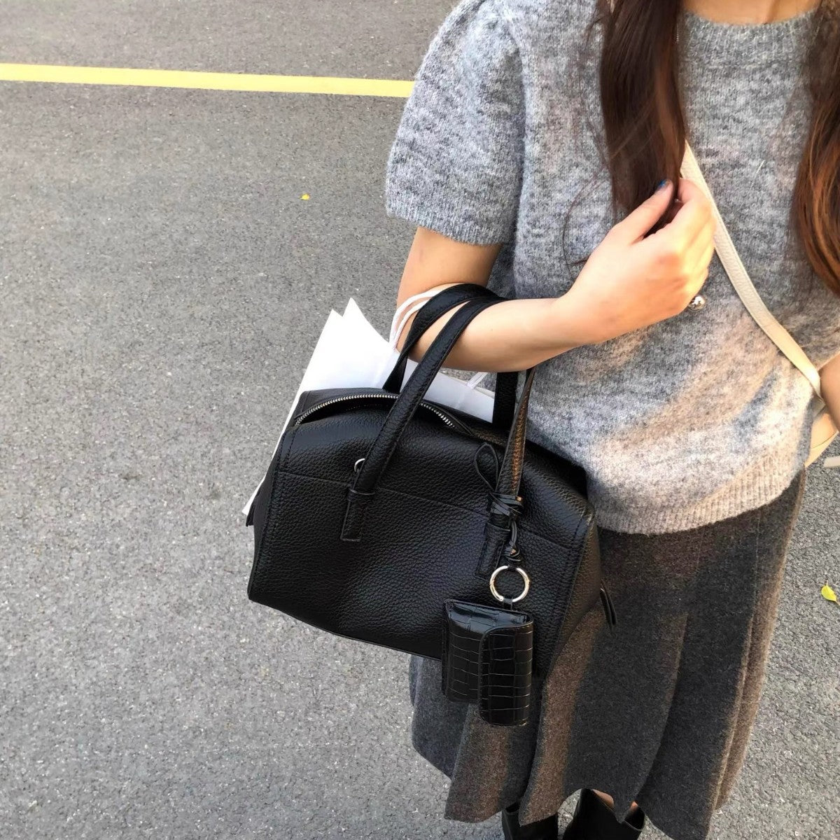 Korean Style Large Capacity Boston High-grade Pillow Women's Messenger Bag