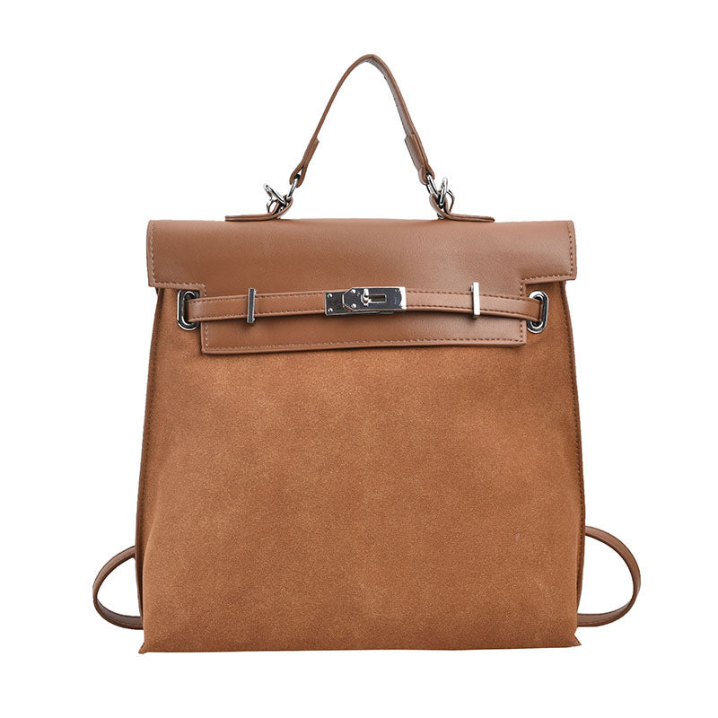 Women's Winter Color Block Matte Retro Commuter Women's Backpack