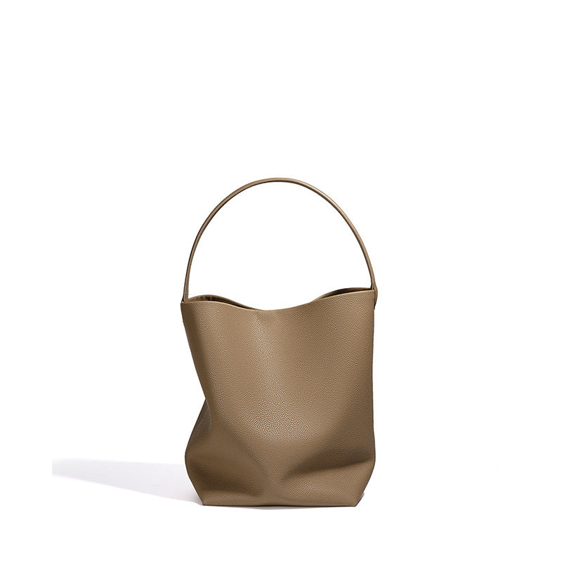 Women's Niche Genuine Leather Leisure Commute High-grade Large Bucket Bag