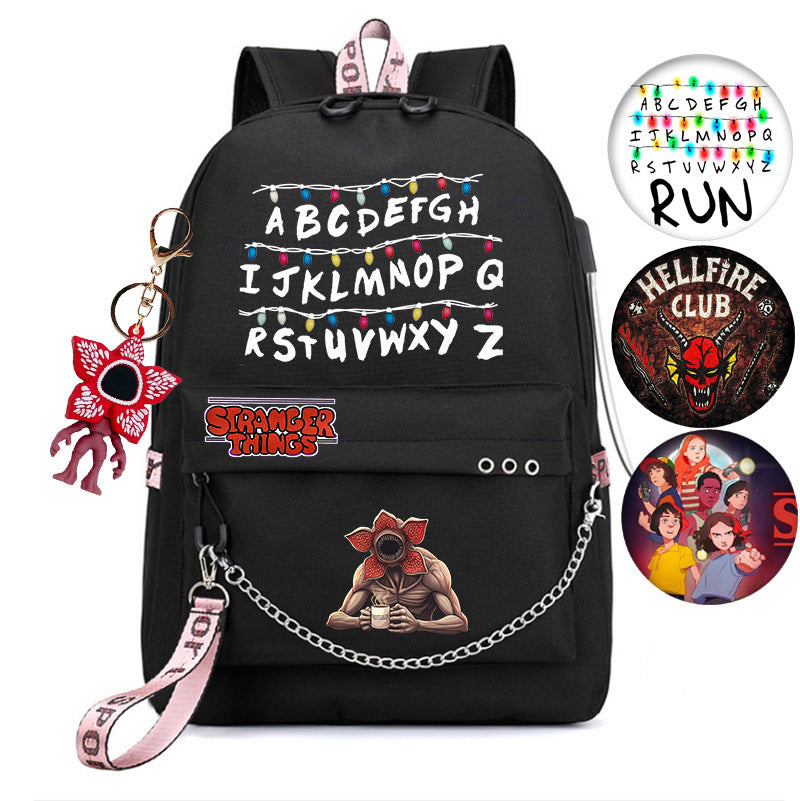 Stranger Things Iron Chain For High Leisure Backpack
