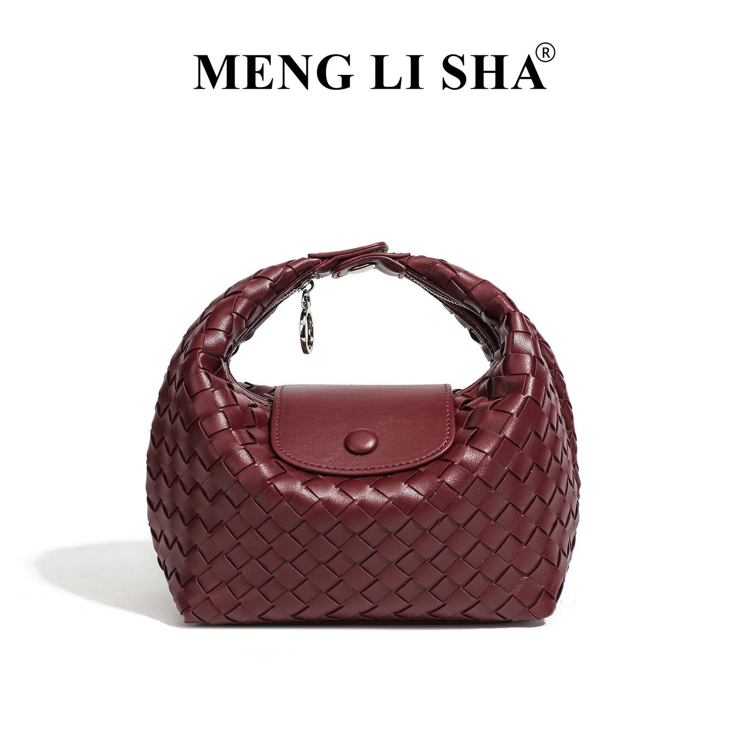 Women's Woven Blue White Plaid Hand Carrying Lunch Box Elegant Women's Shoulder Bag