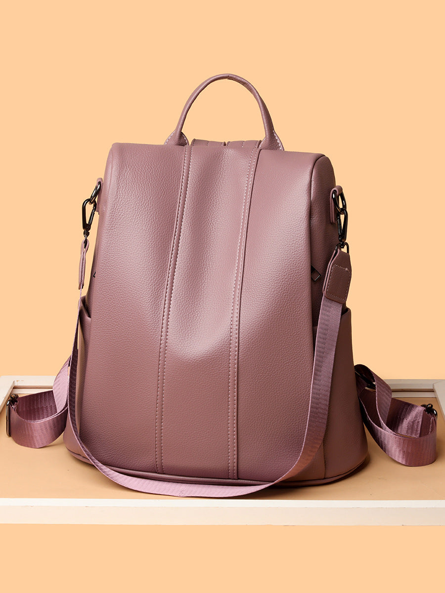 Women's Large Capacity Portable Trendy Fashion Soft Leather Women's Backpack