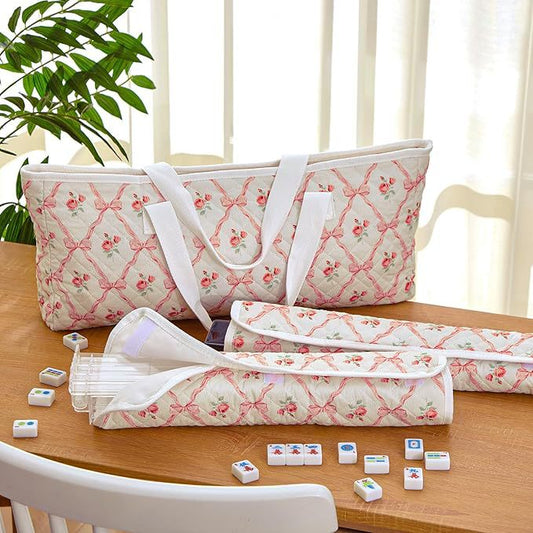 Large Capacity Floral Mahjong Multifunctional Portable Makeup Bag