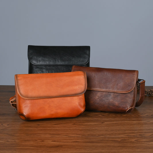 Women's & Men's Leather Tree Height Vegetable Tanning Retro Bags