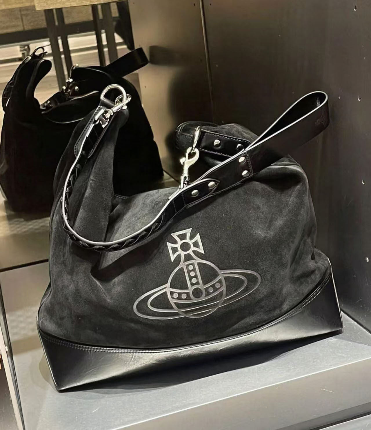Saturn Suede Hobo Punk Large Capacity Tote Bags