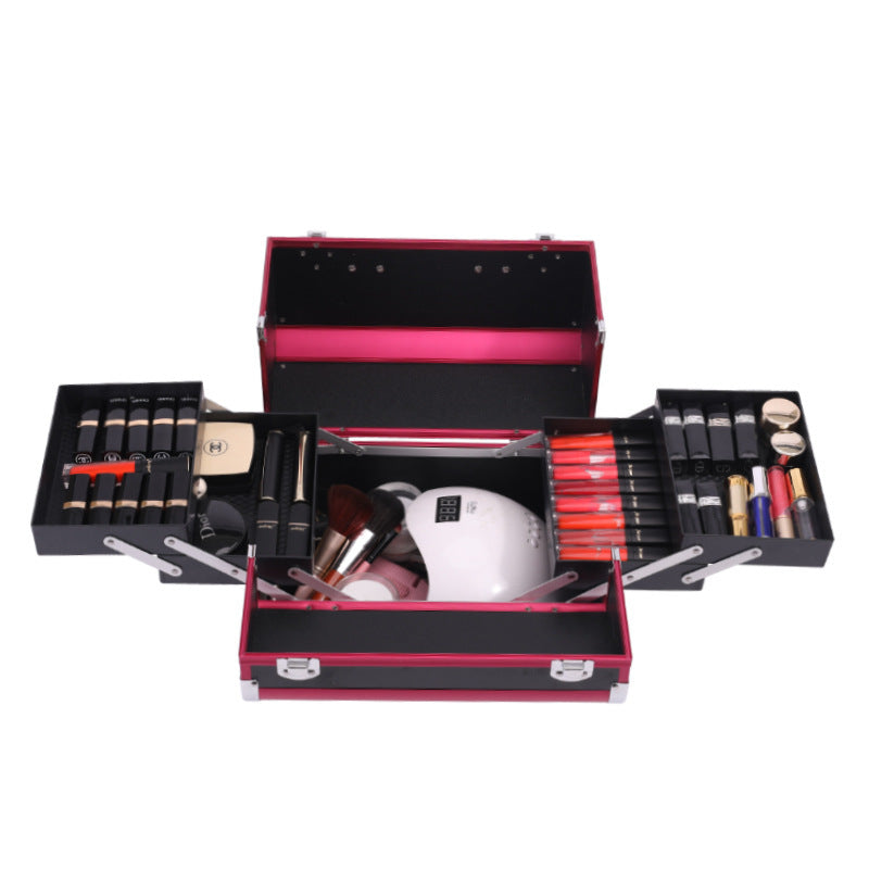 Storage Box Double Open Aluminum Alloy Portable Cosmetic Cases