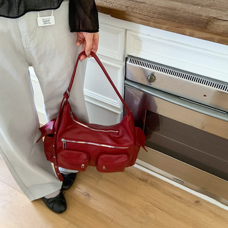 Niche Hot Fan Bike Packet Retro Underarm College Tote Bag