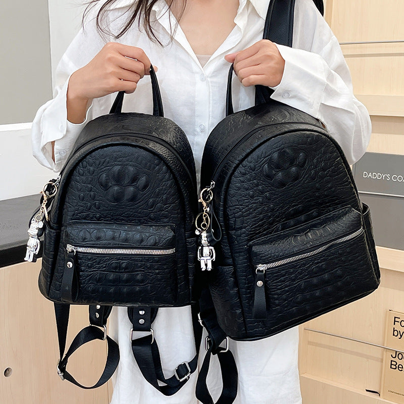 Women's Korean Solid Color Simple Texture College Women's Backpack