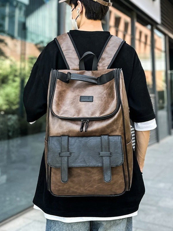 Men's Trendy Large Capacity Simplicity College Style Leisure Backpack