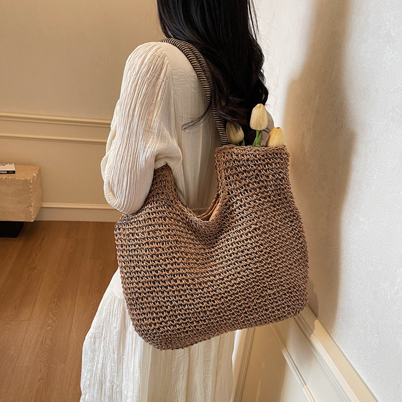 Hand-woven Cute Bow Beach Fashion Vacation Tote Bag