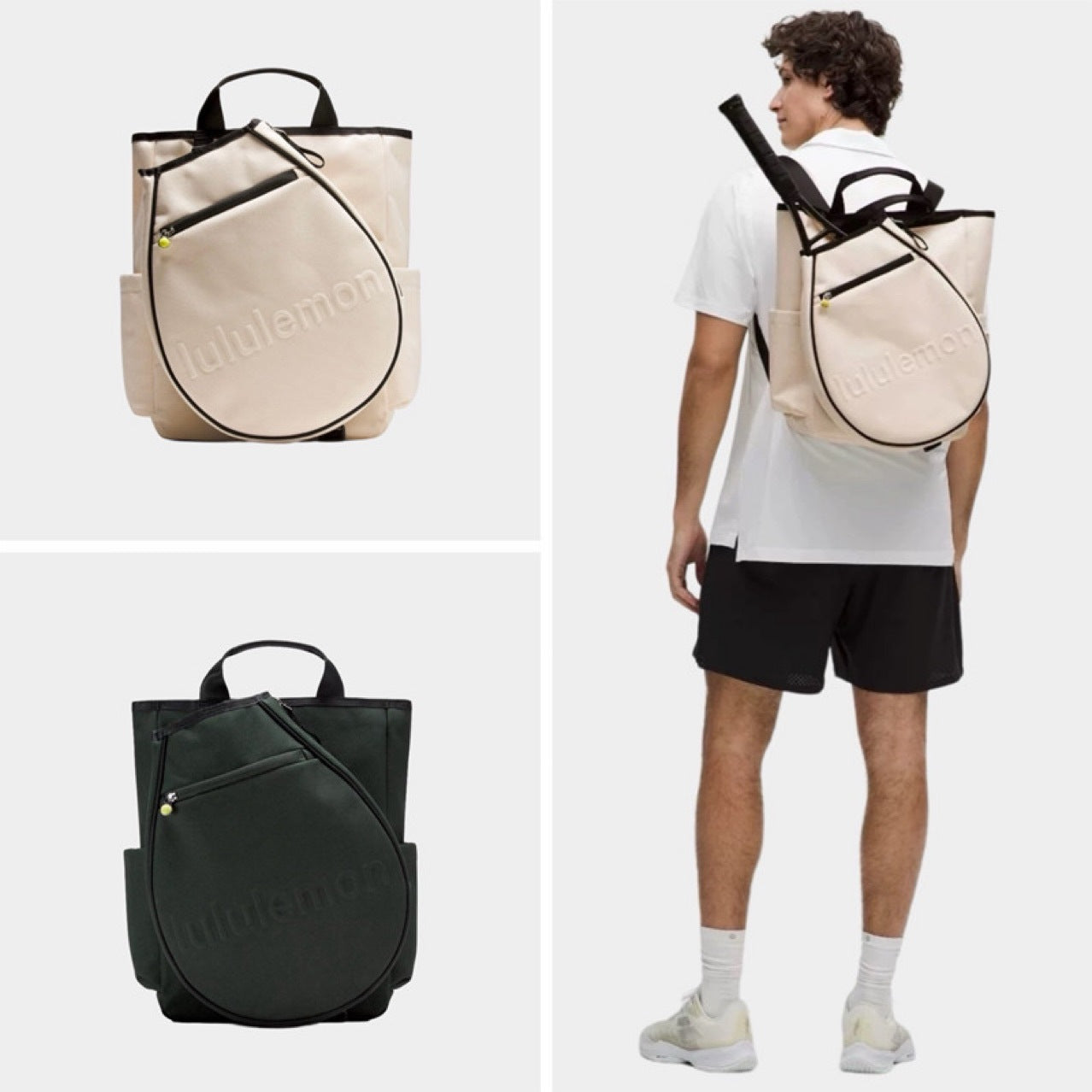 Women's & Men's Tennis Canvas Exercise Portable Lightweight Leisure Backpack