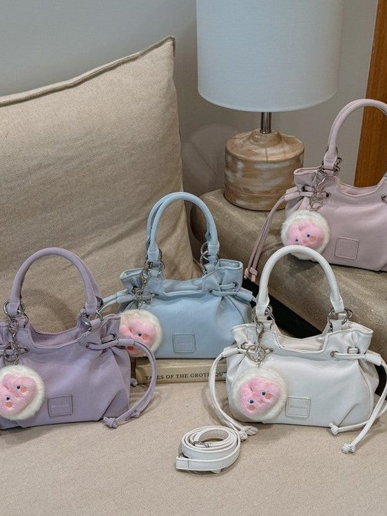 Women's Korean Style Solid Color Drawstring Design Fashion Simple Bags