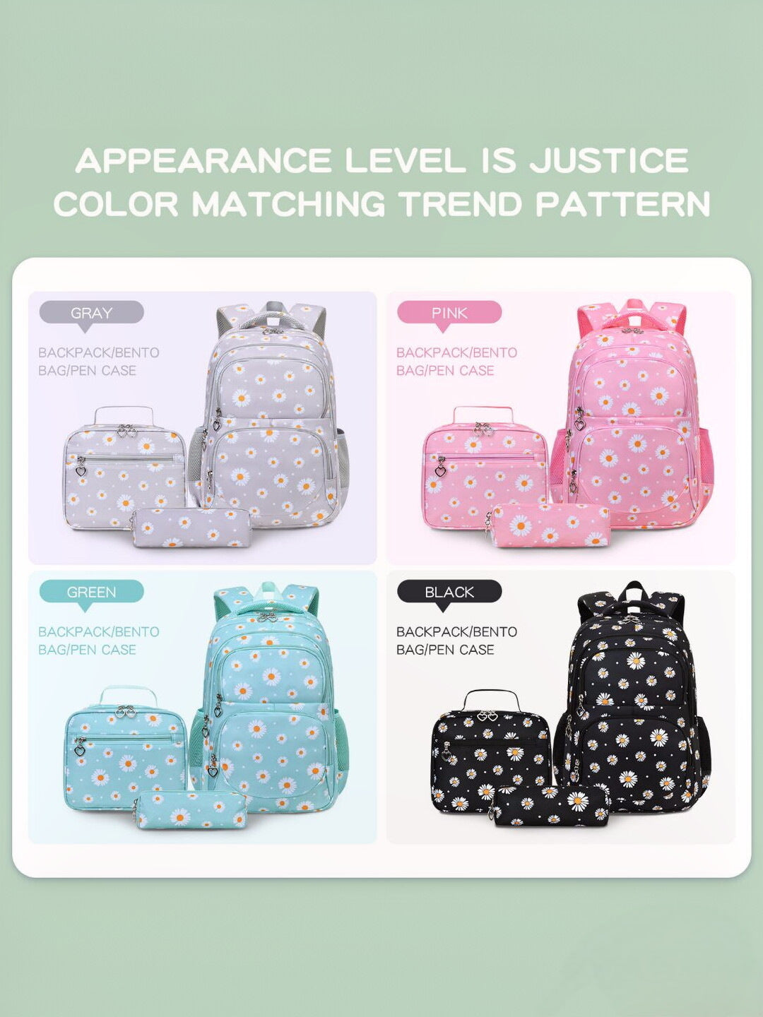 Little Daisy Three-piece Set Large Capacity Spine Women's Backpack