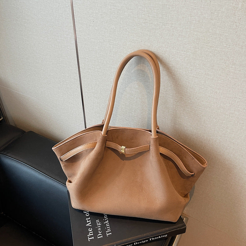 Women's Frosted Suede Underarm Large Capacity Totes Tote Bag