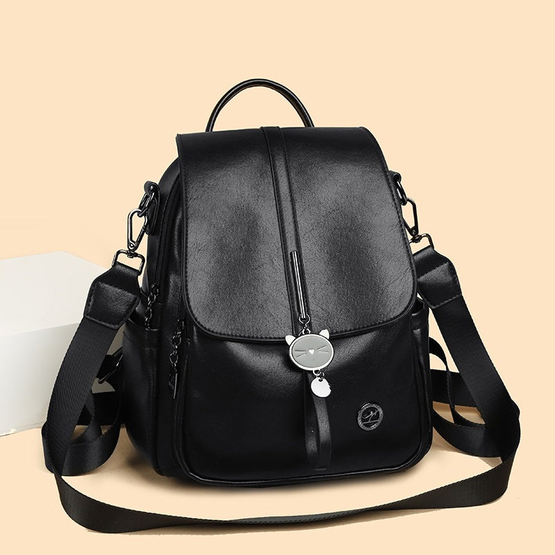 Women's Fashion Trend Simple Versatile Large Capacity Soft Backpacks